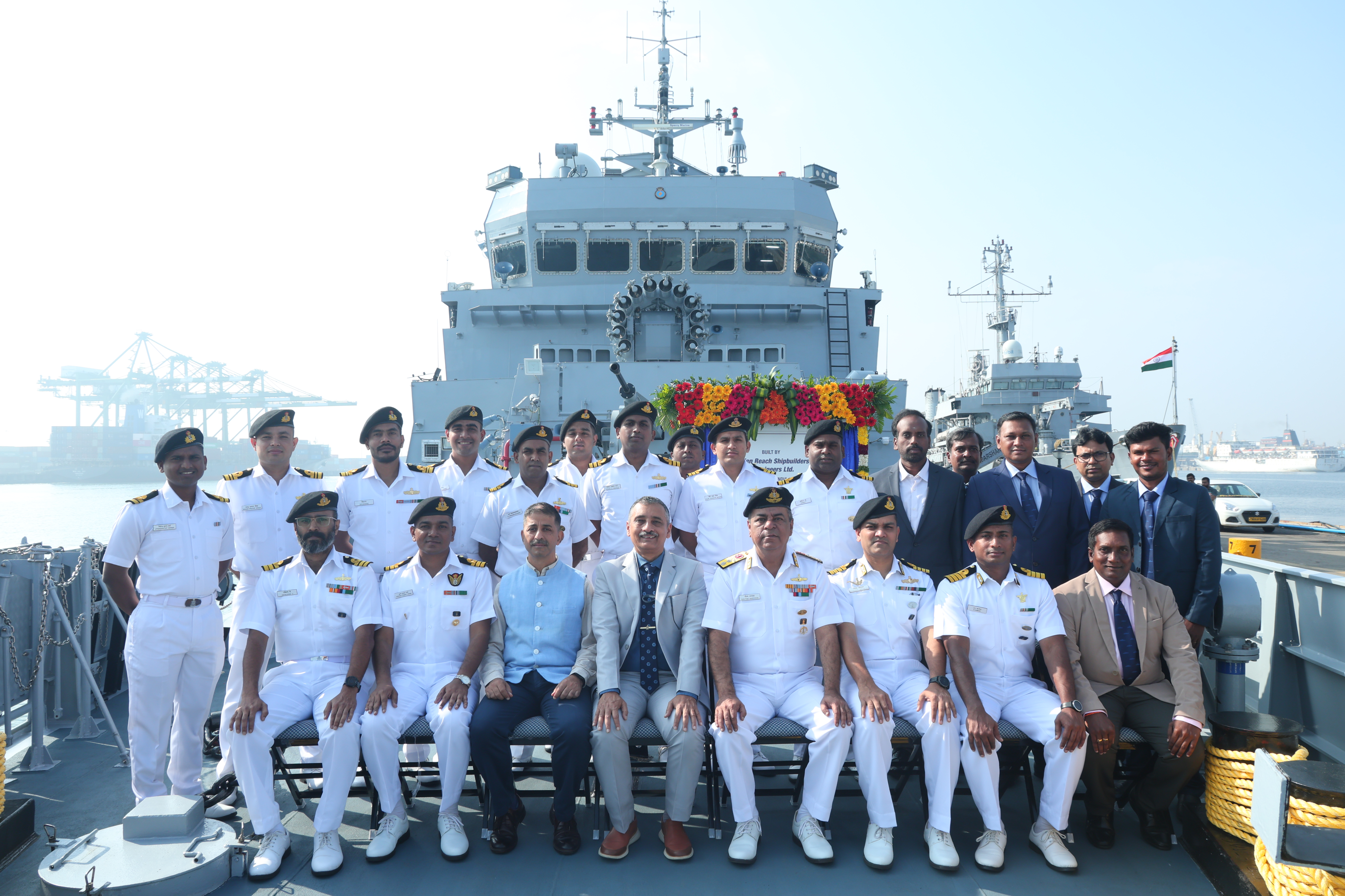 GRSE delivers anti-submarine warfare shallow water craft Anjadip to Indian Navy
