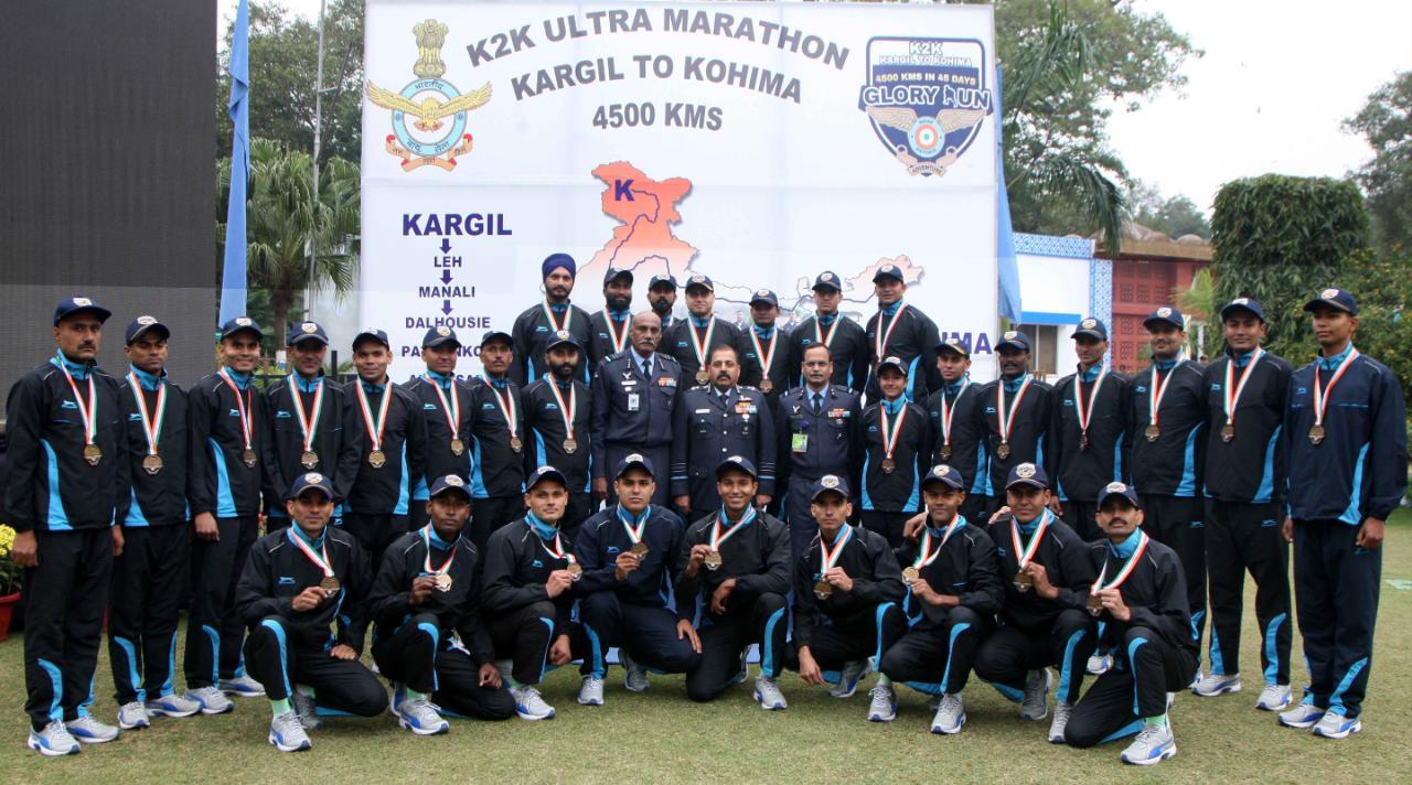K2K Ultra Marathon: IAF chief felicitates 25 air warriors