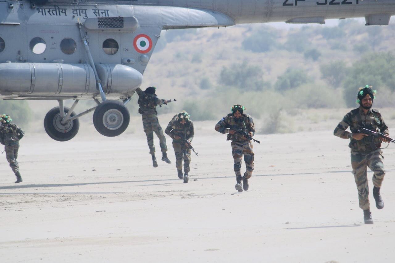 Indian Army troops preparing for exercise Shakti