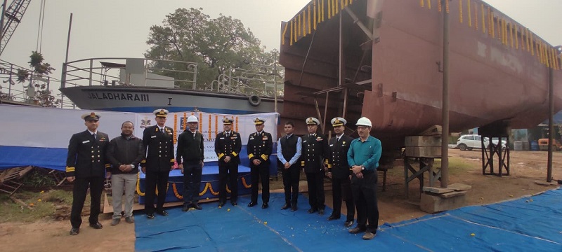 Keel laying of fourth diving support craft ship held at Kolkatas Titagarh Wagons Ltd  