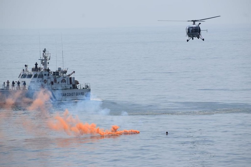Indian Coast Guard conducts 2-day SAREX exercise at Kakinada