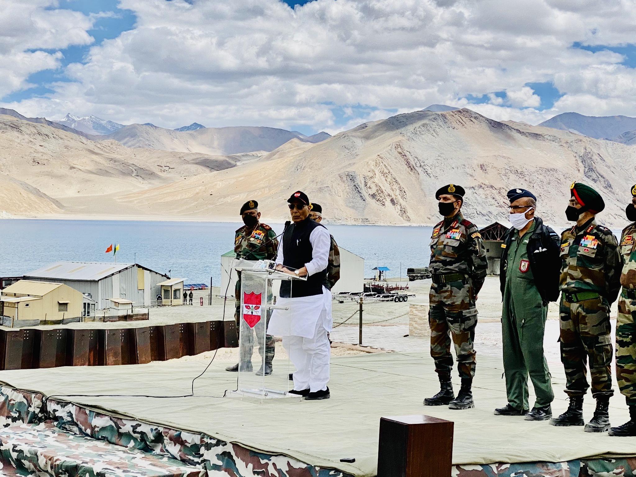 Not an inch of Indian land could be touched by any power in world: Rajnath Singh in Ladakh
