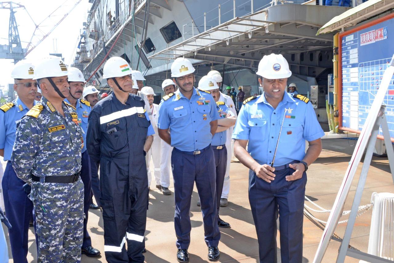 Defence Secretary reviews status of Indigenous Aircraft Carrier at Kochi