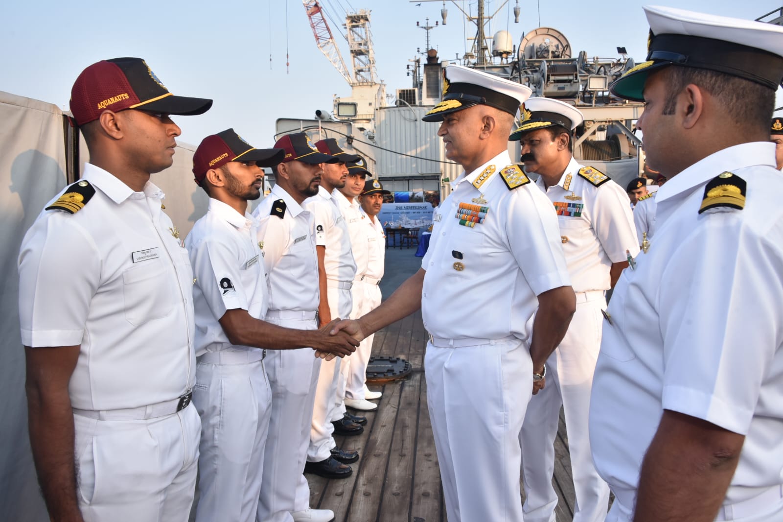 INS Nireekshak awarded on-the-spot Navy chiefs Unit Citation for undertaking challenging deep-sea diving and salvage operations