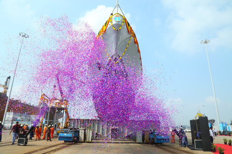 Arnala, first anti-submarine warfare ship built by Garden Reach Shipbuilders & Engineers launched