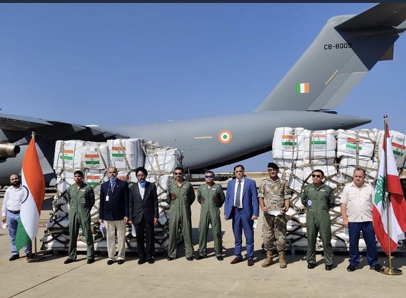India delivers 58 tonnes of emergency aid to Lebanon