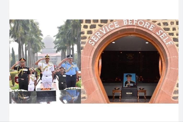 CDS Gen Bipin Rawats first death anniversary: Services chiefs pay rich tribute at NDA