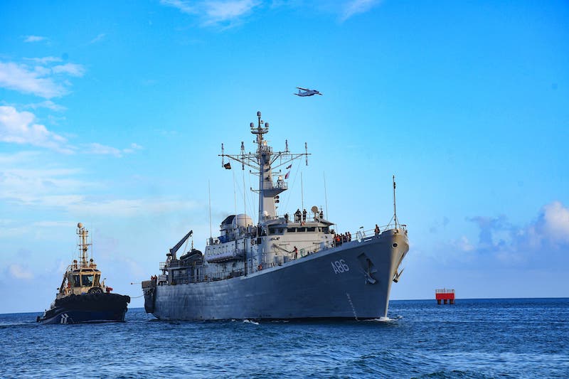 Indian Navys First Training Squadron arrives in Mauritiuss Port Louis