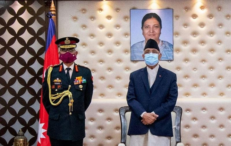 Indian Army chief Gen Naravane calls on Nepali Prime Minister Oli