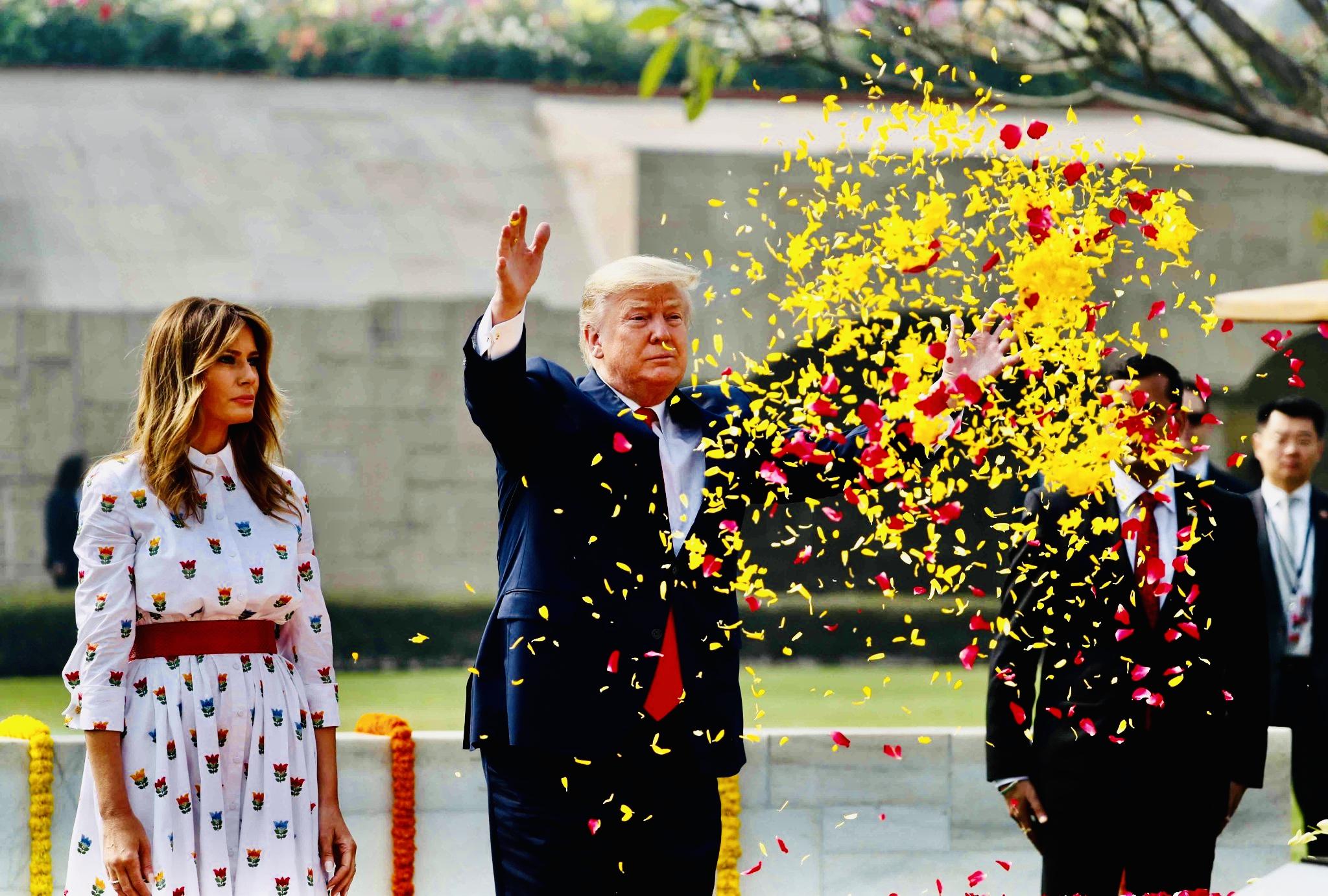 Trumps pay floral tribute to Mahatma Gandhi, term tremendous honour