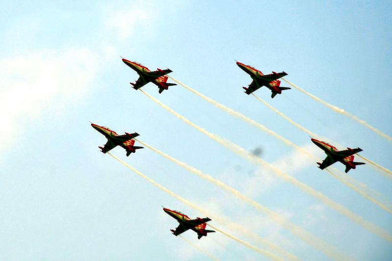 Indian Air Forces Surya Kiran Aerobatic Team dazzles spectators at Jorhat airbase