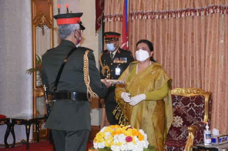 Nepalese President conferred honorary rank of 'General of the Nepal Army' on Gen Naravane