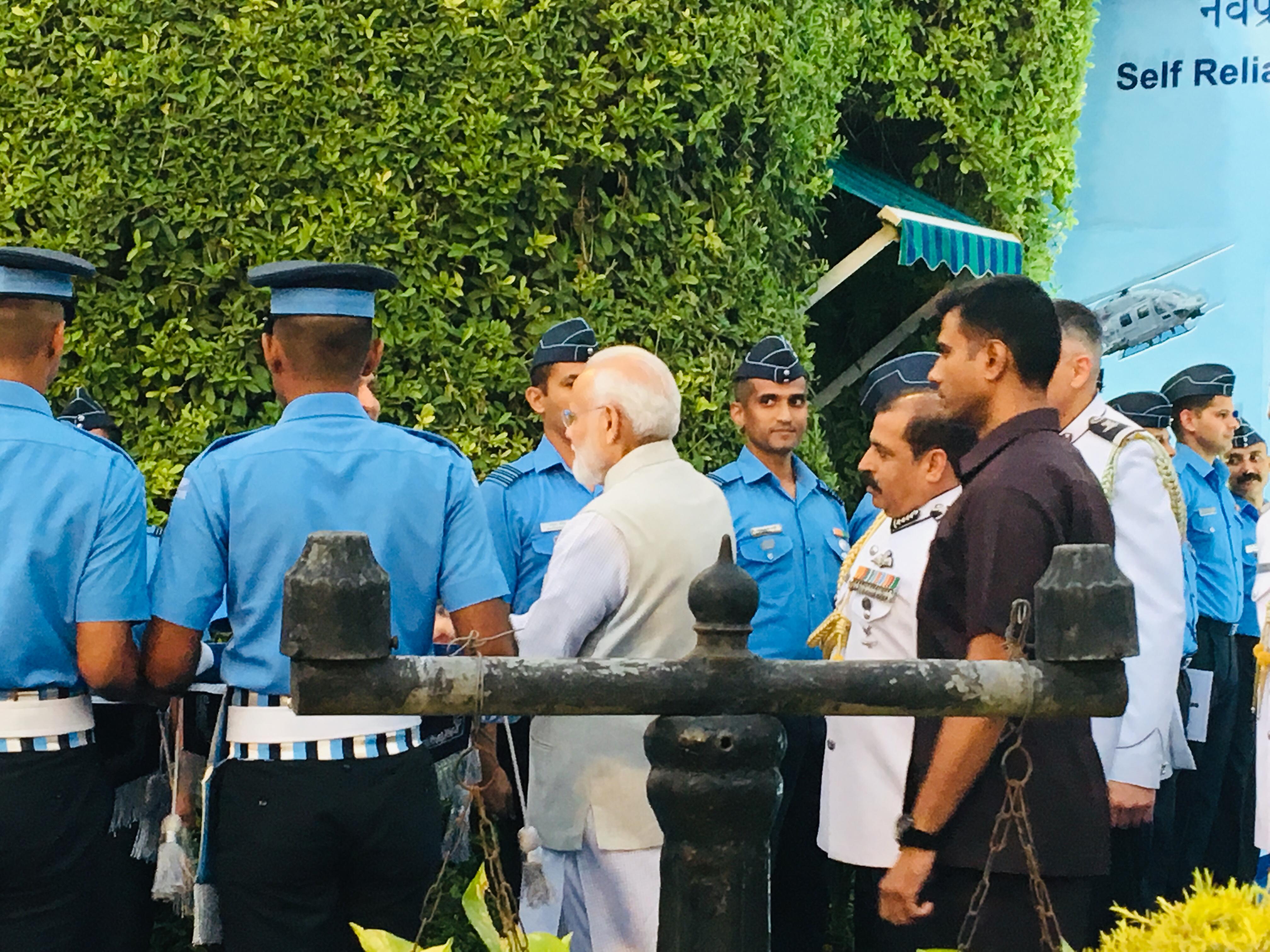 PM Modi visits Air Forces  exhibition on self reliance 