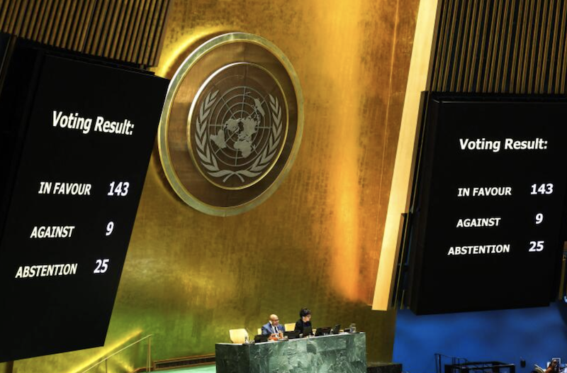 India votes in favour of Palestine’s United Nations membership in UNGA poll