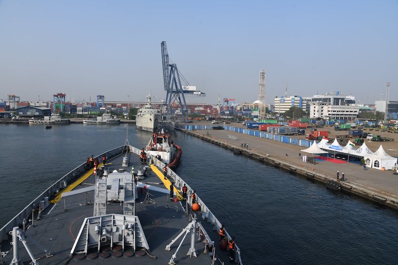 Indian Navys frontline warships INS Sahyadri, INS Kolkata in Indonesia 