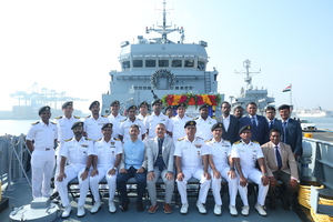 GRSE delivers anti-submarine warfare shallow water craft Anjadip to Indian Navy