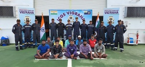 Indian Coast Guard brings 10 fishermen rescued from Maldivian water to Visakhapatnam