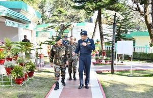 Western Air Command chief Air Marshal Pankaj Mohan Sinha reviews operational preparedness along northern borders