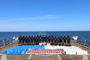 Indian Navy, Narcotics Control Bureau seize record 3,300kg of meth and charas in major drug bust off Gujarat coast