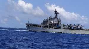 INS Airavat leaves Male port for Tuticorin with 198 Indians