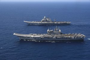 Indian Navy conducts biggest exercise with INS Vikramaditya and INS Vikrant carrier battle groups in Arabian Sea