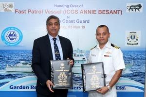 DPSU GRSE delivers FPV Annie Besant to Indian Coast Guard