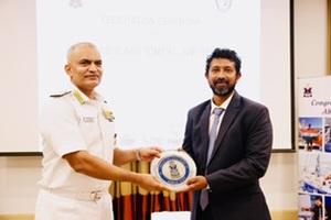 Indian Navy chief Admiral Hari Kumar felicitates Cdr Abhilash for Golden Globe Race feat