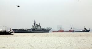 Navy aircraft carrier Viraat moves out of Mumbai for Alang, to be dismantled and sold as scrap