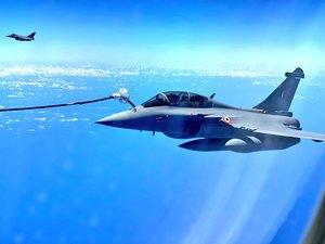 Rafales get mid-air refueling at 30,000 feet, to land Wednesday at Ambala