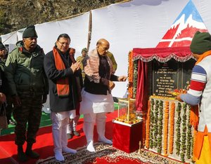 Rajnath Singh inaugurates 35 strategic infrastructure projects in border regions