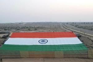 Indian Army unveils monumental national flag at Jaisalmer