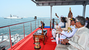 International Fleet Review 2026: President Droupadi Murmu reviews 85-ship fleet off Visakhapatnam coast