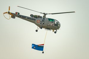 IAF Day celebrations: Indian Air Force chief ACM VR Chaudhuri unveils new ensign
