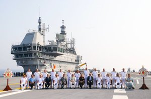 Naval Commanders’ Conference – 2023: On board INS Vikrant, Rajnath Singh reviews Indian Navy’s operational capabilities