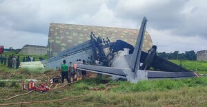 Indian Air Force An-32 transport aircraft crashes at Jorhat Air Force Station in Assam