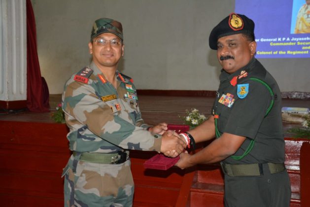 Mitra Shakti: Sri Lankan Army officer interacts with Indian troops